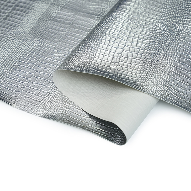 Kulit buatan logam perak untuk tas